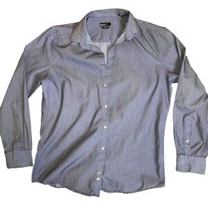 Men's Bar III stripped blue button up/down 34"-35" dress shirt SZ L